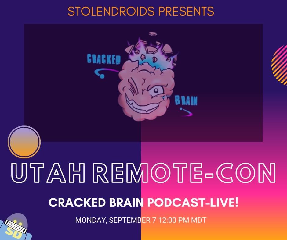 thecrackedbrain's tweet photo. Don't forget to swing by for our @UtahRemoteCon LIVE podcast episode. Monday (tomorrow) at noon MDT. Fun times shall be had, stories will be shared, the craziness WILL ENSUE.

Be sure to join our donation team as well. All donations go to @AmericanCancer

https://t.co/K78VH7YYl8 https://t.co/xWLXEApbqi