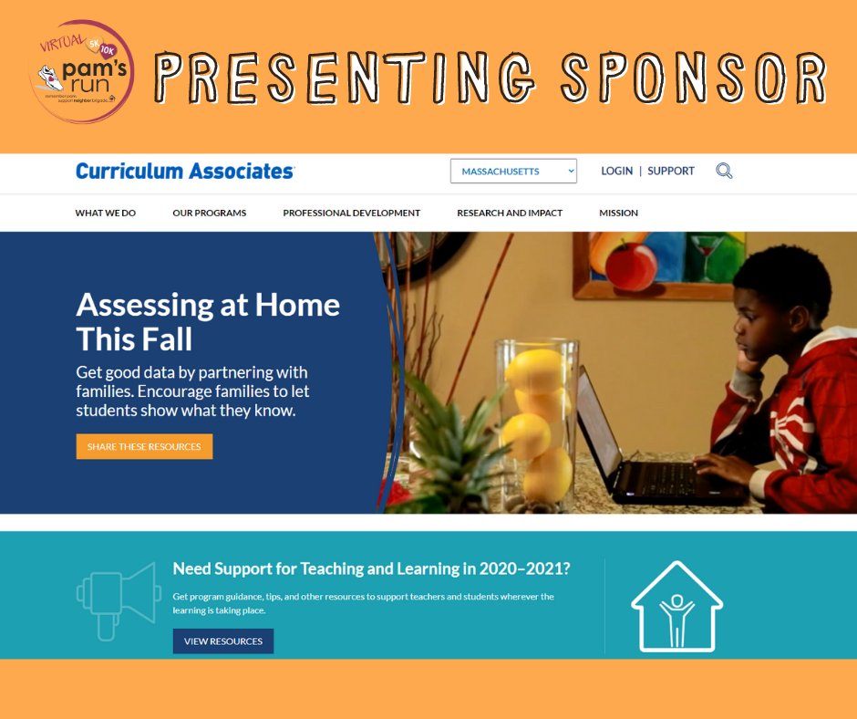 Shoutout to <a href="/CurriculumAssoc/">Curriculum Associates</a>, this year's Presenting Sponsor for the first-ever virtual #pamsrunnb. Join the lineup of event sponsors to benefit <a href="/NeighborBrigade/">Neighbor Brigade</a> families in crisis. #communityisnotcancelled  buff.ly/3gLvKnP