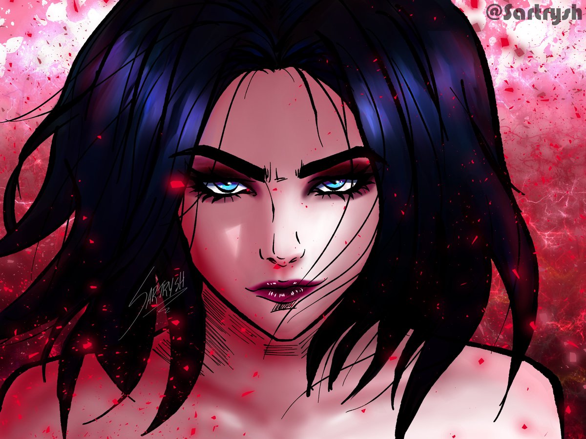 sartrysh's tweet photo. This one is a practice drawing I did for our comic as I tested some Clip Studio's features. I tried to paint an atmospheric power around her, like she just came out of a ferocious battle. #digitalart #comicartstyle #fantasyart #mangaart #oc  #femalecharacter https://t.co/hW9jftDEQf