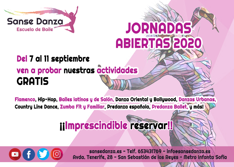 SanseDanza's tweet photo. ¡¡Emocionados y con muchas ganas comenzamos mañana con nuestra semana de puertas abiertas!! ¡Es necesario reservar, para garantizar el aforo! CONSULTA NUESTRA WEB para ver los horarios! #hiphop #sanse #danza #baile #contemporaneo #zumba #bailesdesalon #countrylinedance #predanza https://t.co/9FHnTTsVeS