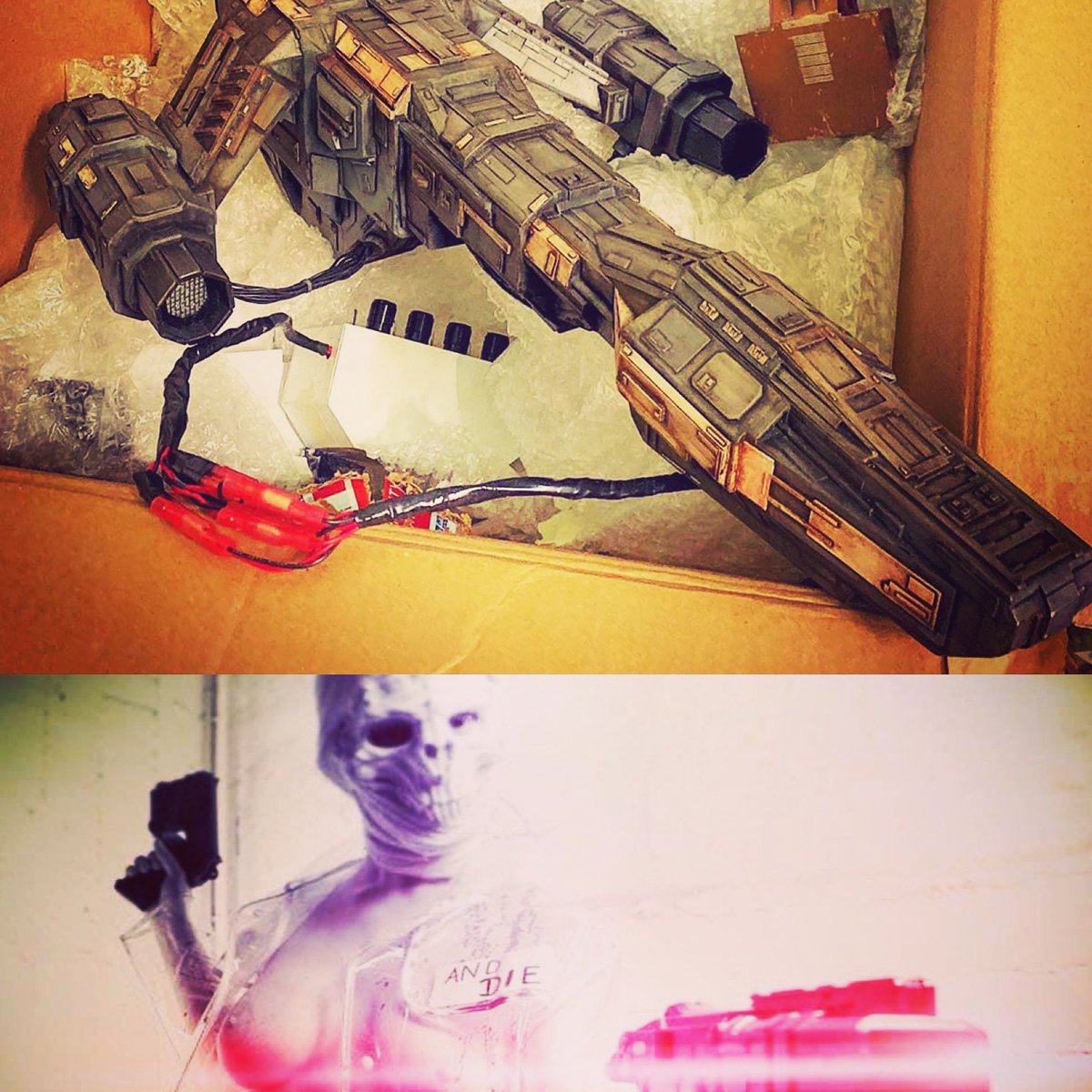 violent_starr's tweet photo. Secrets of #success in #filmmaking? #Spaceships, #Masks and #blasters . And of course: getting it done! #harhar #horrorfnatic #scifi #rock #sexy #spaceopera #goodandevil #practicalfx #skull #pinkskull #touchthemanddie #ViolentStarr #SpaceOpera #boesewichtfilm #comeflywithme https://t.co/R1wt3FjbFC