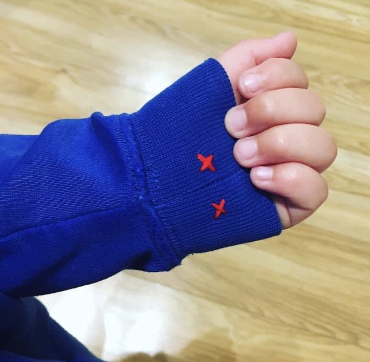 philwatson184's tweet photo. Many kids will be anxious about school. It may be terrifying for kids in our care system. Sewing kisses into their sleeve is a visual reminder that they will not be forgotten and will be collected at home time. 😘to all foster carers and adopters @lpoolfostering @Home4Gd https://t.co/8flk8ZpkfO