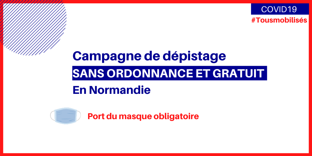 Retrouvez les lieux de dépistage #COVID19 en Normandie, avec ou sans rendez-vous :
✔️ Sans ordonnance
✔️Sans avance de frais
❗ Avant votre test, pensez à remplir le formulaire disponible en ligne
▶️ normandie.ars.sante.fr/covid-19-depis…