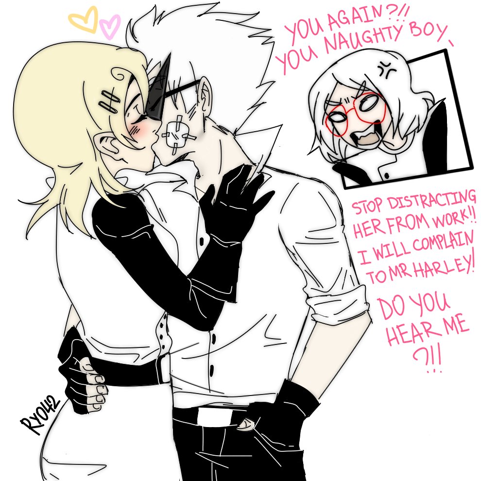 ryonjuuni's tweet photo. #homestuck #dirkroxy #dirk_strider #roxy_lalonde #oc 

(AU Riddle of Dixy)

as if he cares what you said 0u0 https://t.co/m3qN8DwMxw