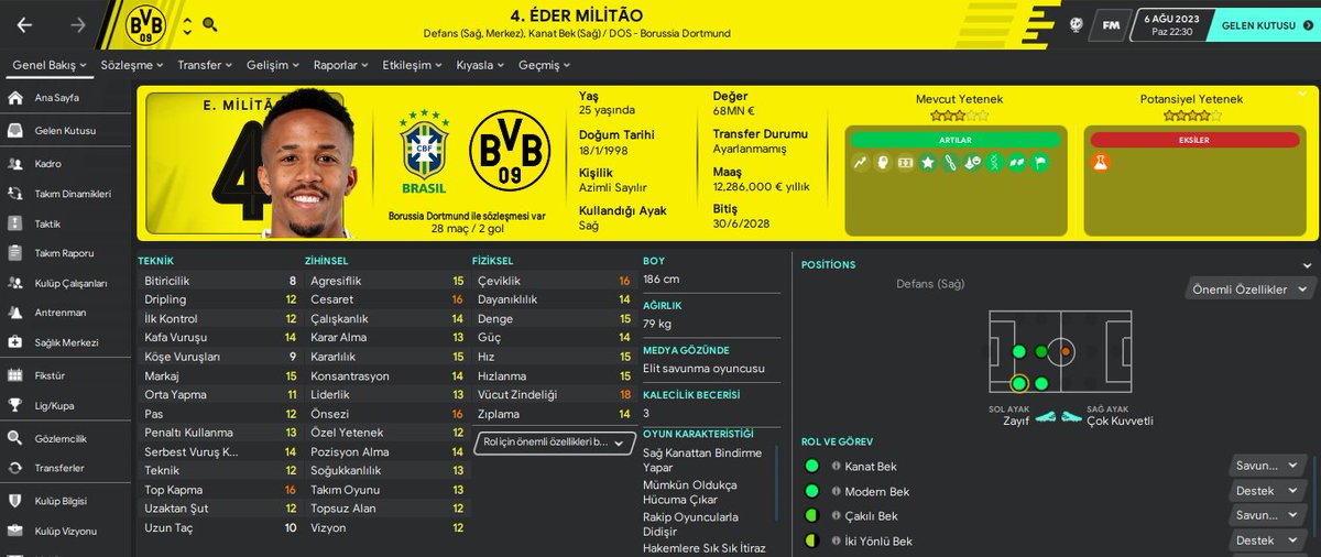 2023/2024 sezonu transferi:

Bem-Vinda! @edermilitao13 ✍️🤝 #fm20 #bvb