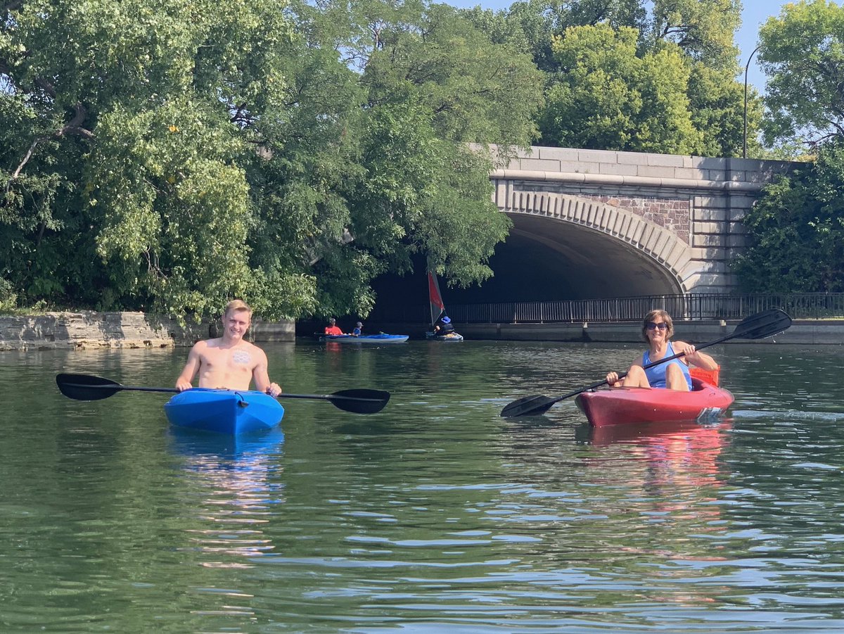 CoachSinn's tweet photo. Beautiful day with my son Nick kayaking the lakes. So many incredible places here in the Twin Cities! #family #befullypresent #grateful  @USTTommiesWBB https://t.co/uL3y1wXei3