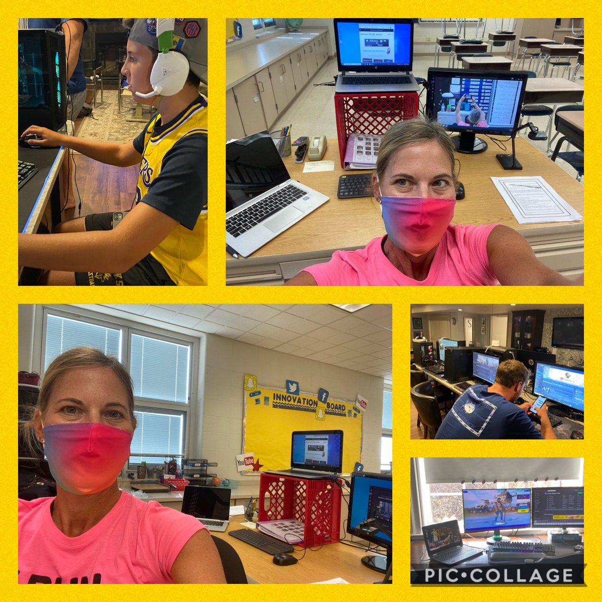 CBmbjohnston's tweet photo. My 6th Grade Workspace vs. My (son’s) 6th Grade Workspace! #WeAreReady #cbinnovate https://t.co/jHxh5lyL0T