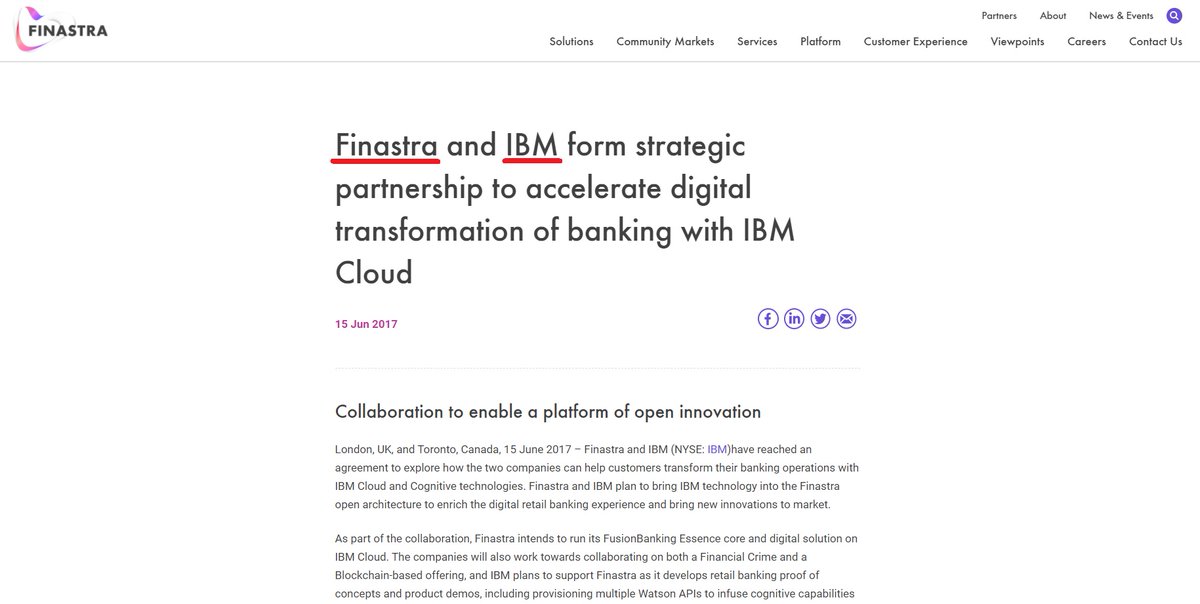 4/Finastra and IBM work together. But who is Finastra?