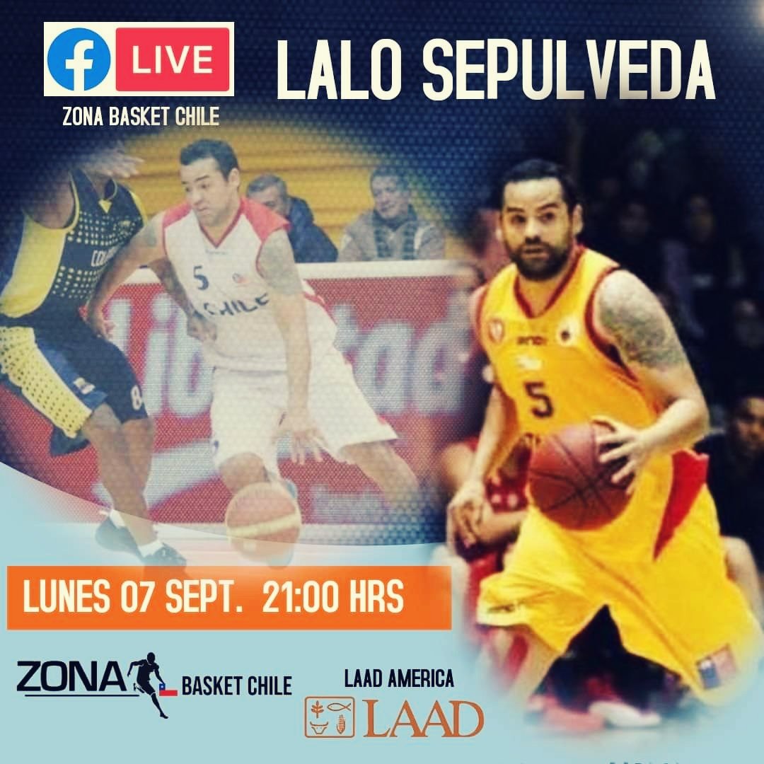 🏀Este Lunes 7 de Septiembre estaremos en vivo con Lalo Sepulveda nos contará toda su historia con la naranja y sus nuevos proyectos 🕘21:00 horas por Face Live Zona Basket Chile.