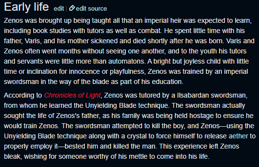 -thought that was the proper way to raise a child(also the Empire’s general culture of dehumanizing other races and of conquest would’ve fostered a callous disregard for the life of others)point is I read this paragraph on ff wiki that kinda confirms that