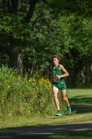 RosemountCC's tweet photo. Irish Senior Brennen Peterson en route to victory in 16:17 at the Ponds in Prior Lake on Friday.  (Photo by Dan Beise) https://t.co/WWu2wJaf3V