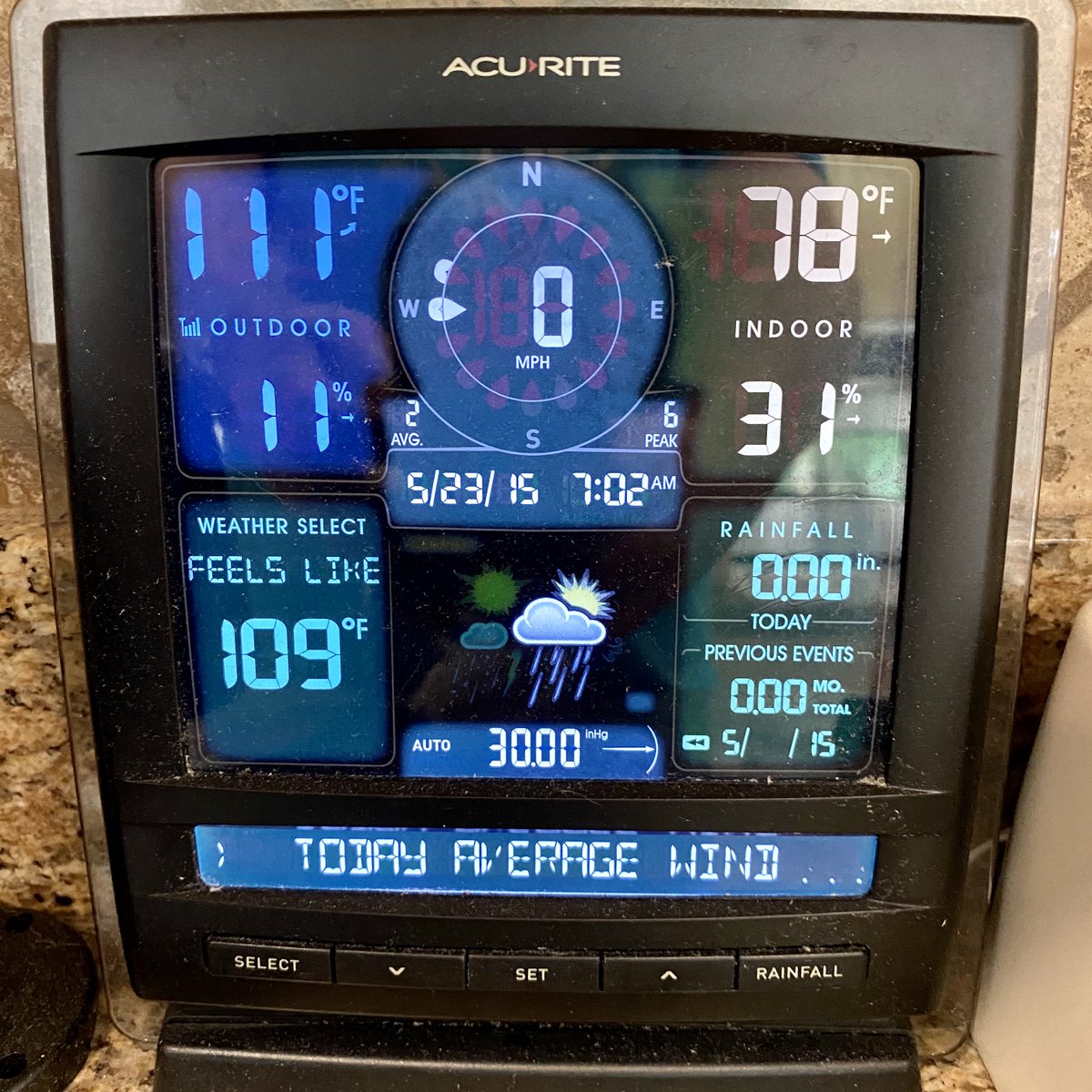 chrisford's tweet photo. Sure, it may be 111° outside, but the good news is it only feels like 109°. #vegas #accurite #oneteens https://t.co/IV1bhnq4yC