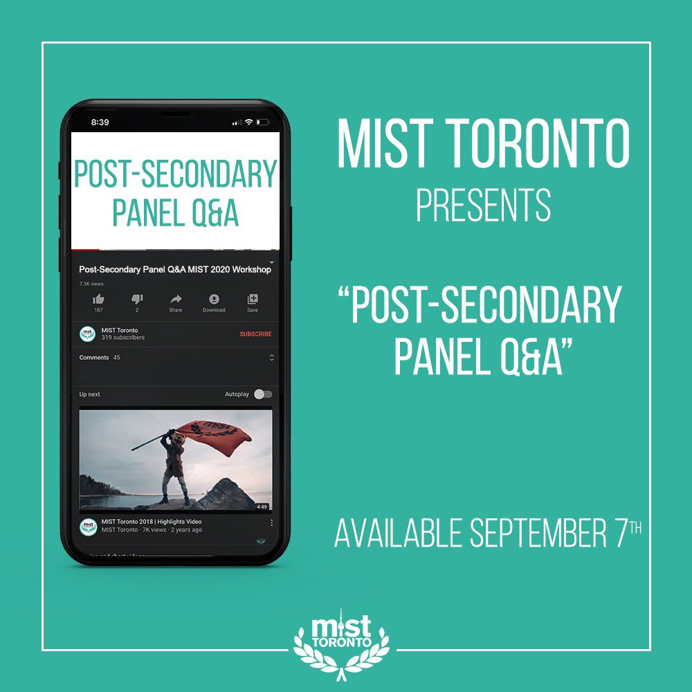 🔊 Attention high school students!

We’re holding a POST-SECONDARY Q&amp;A panel tomorrow! Get all your questions on the university/college career answered by experienced students and professionals 🙌 Video goes live tomorrow at 7 PM on Facebook &amp; YouTube!