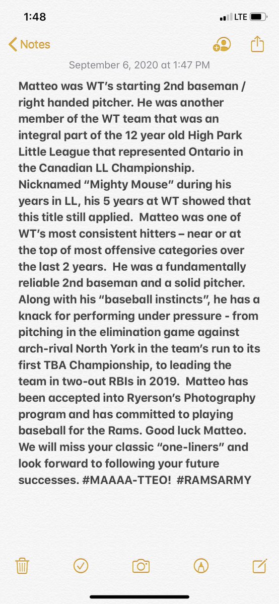 WestToronto18U's tweet photo. West Toronto 18U Graduating Player Profile - Matteo Forgione ⁦@RyersonBaseball⁩ ⁦@HighParkBasebal⁩ ⁦⁦@RoyalSGC⁩ ⁦@mforgione22⁩ https://t.co/8kc0WxmGOx