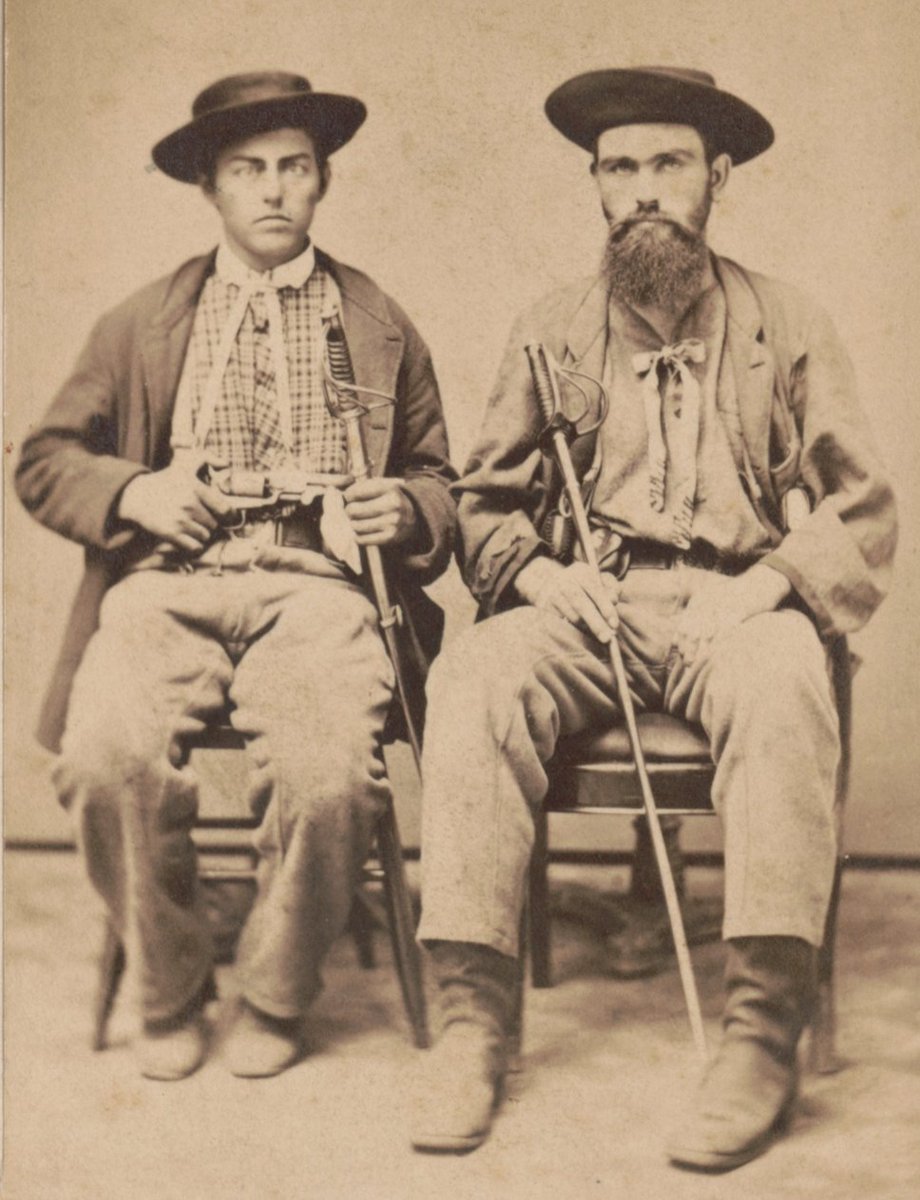 10/ These guys are called “border ruffians” in the caption. They were pro-slavery dudes from Missouri who went to Kansas in the 1850s to attack the free-state settlements.Let’s just call them white supremacists.