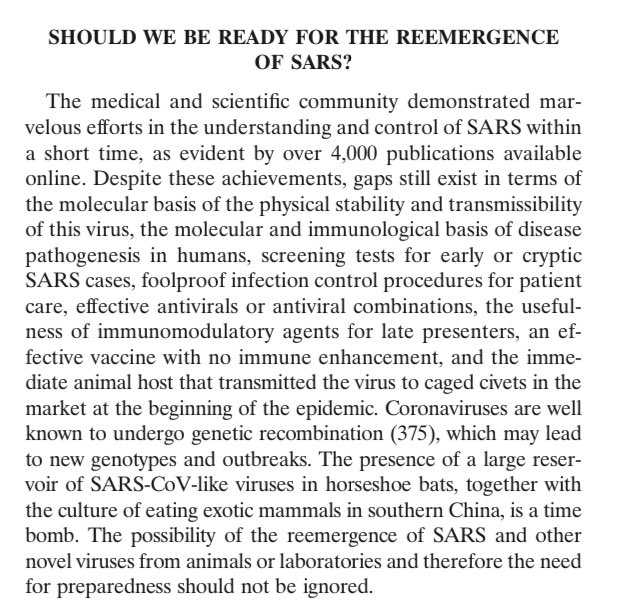 2.) In 2007, The American Microbiology Society released a study of coronaviruses as a emerging threat. The study highlighted transmission risks, prevention methods and explained coronaviruses can “undergo genetic recombination” which can lead to more “genotypes and outbreaks”