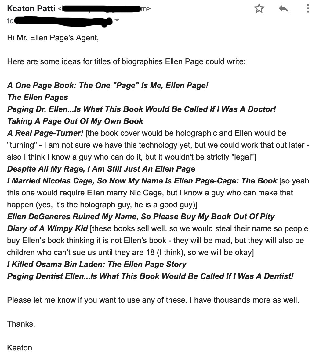 KeatonPatti's tweet photo. Please @EllenPage, I am just trying to help. https://t.co/FEUD6aw6DT
