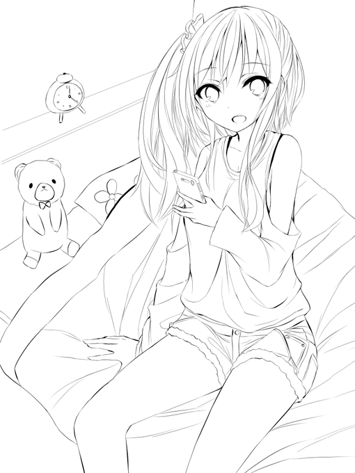 線画が出来たので進捗アップ
塗りを頑張りたい😊 