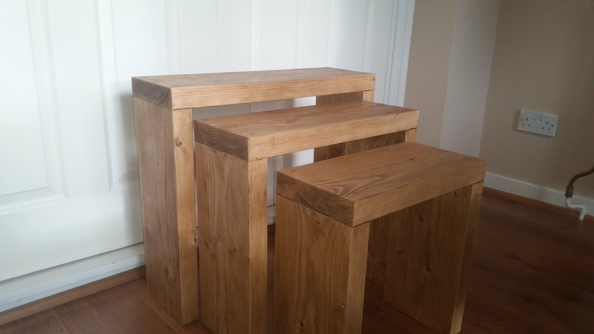 CraftIngrained's tweet image. Excited to share the latest addition to my #etsy shop: Handcrafted  Chunky Wooden Rustic Nesting Tables, Side/ End Tables in Reclaimed Pine with a Rustic Pine Wax Finish etsy.me/3i3Q31u