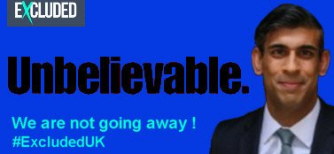 UK PLC is banging on the door of depression. <a href="/rishisunak/">Rishi Sunak</a> has opened the doors to destruction by disbanding the army of small businesses that are the backbone and life blood of a strong country #Excludeduk. #wearenotgoingaway
<a href="/KemiBadenoch/">Kemi Badenoch</a>
<a href="/BernardJenkin/">Bernard Jenkin MP</a>