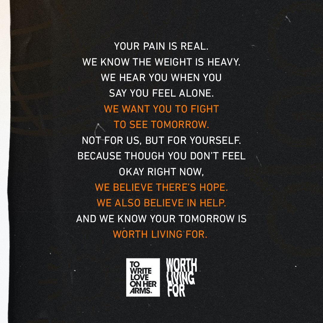 TWLOHA's tweet photo. We know that it’s important to speak the truth &amp; challenge the lies when it comes to our mental health. We also want to remove the barriers to affordable mental health care. There are just 7 days left to reach our goal so that we can continue this work!  https://t.co/Ogkv0CtYRq https://t.co/Re2Bmql7LK