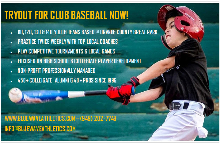 bluewaveathletics.com/tryout-now-for…
Blue Wave Baseball Social Distance Mini-Camps and practice sessions for 11U-14U Every Monday at OC Great Park - Open To All Players!