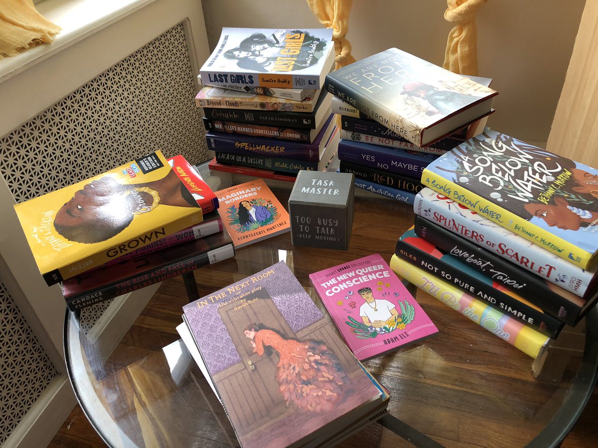 BlueEye217's tweet photo. Just a sprinkling of books I've read this quarantine. #asongbelowwater #wearenotfromhere #splintersofscarlet #loveboattaipei #notsopureandsimple #lastgirls #grown #illbetheone #yesnomaybeso #allamericangirl #redhood #benotfarfromme #missmeteor #aftershocks #janeagainsttheworld https://t.co/cx7HdYn3mF