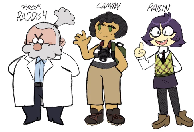 Watching lps of nexomon and coromon made me think about magizoa. Heres the research team at Ollyoak Lab! 