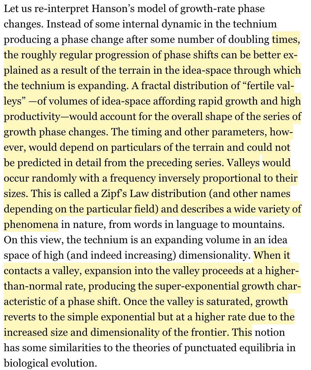 50/ Hall presents a pretty compelling way to think about technological change based on  @robinhanson and  @kevin2kelly's work.