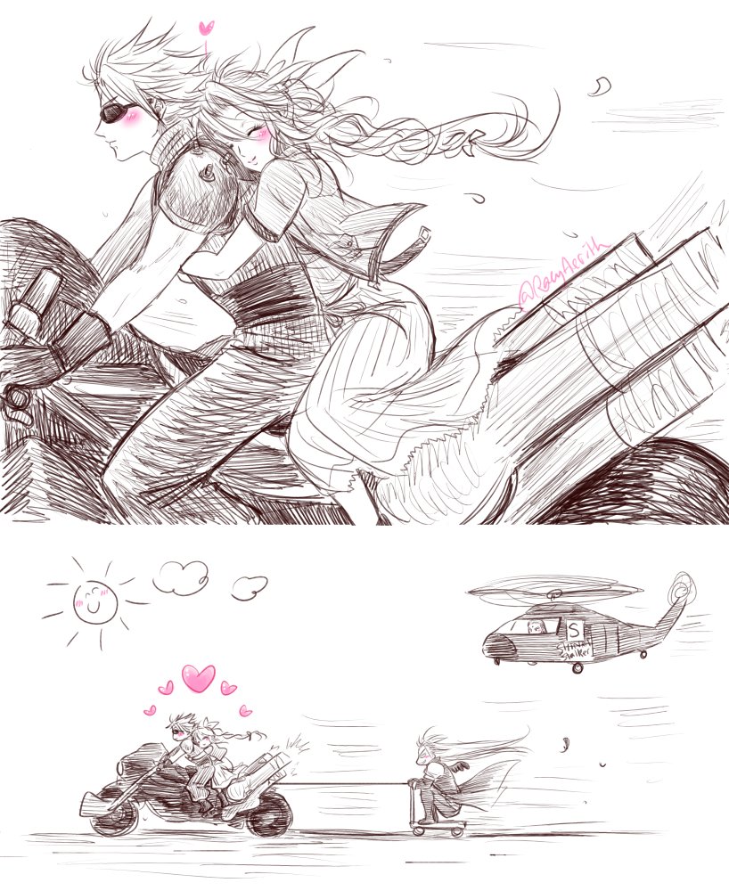 RacyAerith's tweet photo. Traveling (all) together 😊💕🏍🛴🚁
#クラエア #clerith #ClerithWeek #ClerithWeek2020 https://t.co/7SIz7SgsgA