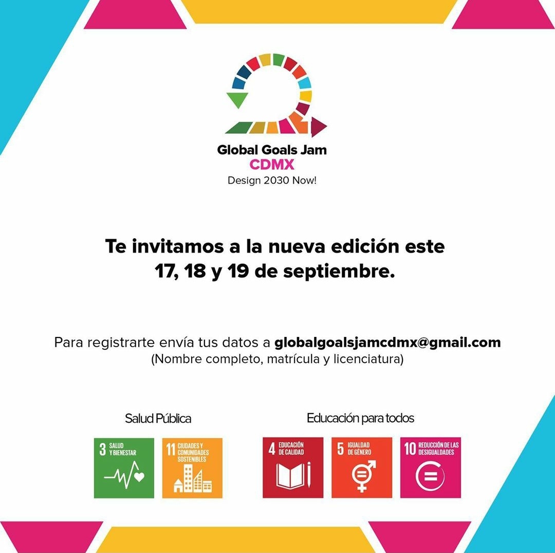GlobalGoalsCDMX's tweet photo. ¿Te apasiona resolver retos sociales para mejorar la vida de los habitantes de tu Ciudad? Únete a nuestra cuarta edición del #GlobalGoalsJam en la CDMX ¡No te quedes fuera! #GlobalGoalsCDMX #Design2030Now https://t.co/cPS4kiUFuF