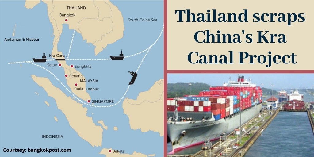 Public outrage fearing debt trap forces Thailand to scrap China's #KraCanal project. China was to build bypass to #MalaccaStrait thru #GulfOfThailand. A major setback to Chinese expansionism, its a boost to economic & strategic interests of Thailand & India, Singapore, Indonesia.