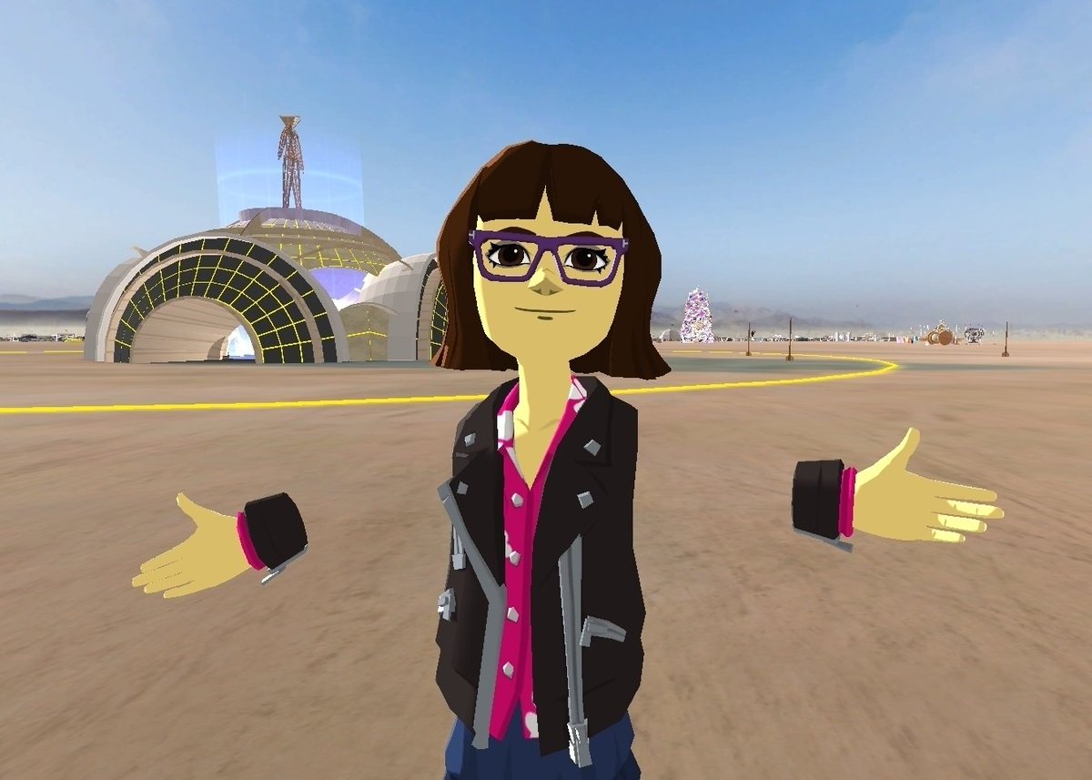 maya_bartolf's tweet photo. Feeling the love, community vibe, and amazing energy #playalchemist #360playa โจ@altspacevr @brcvr @AndyFidel_ #burningmanmultiverse #VRBurningMan #BurningMan https://t.co/F1X9lfSpck