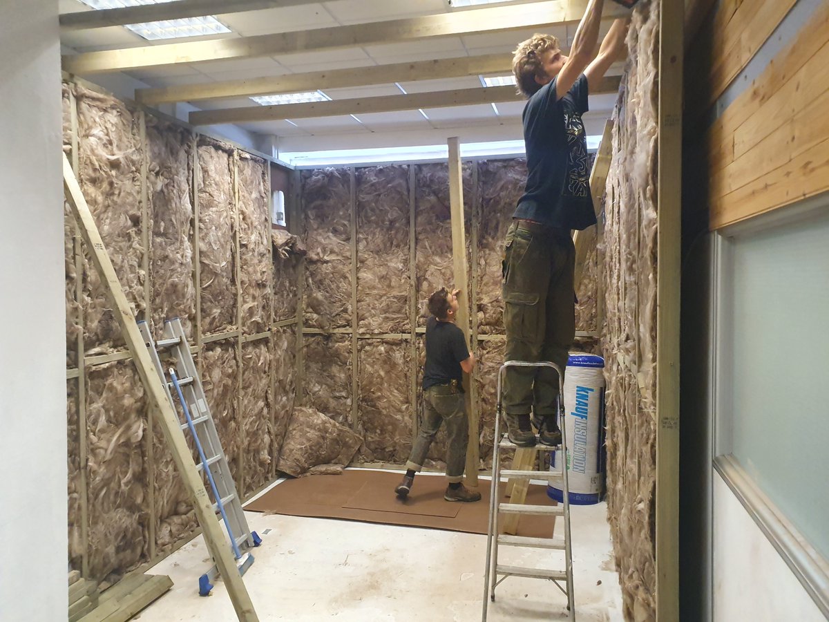 The Young Mens group finishing off first stage of recording studio build...phew what a week