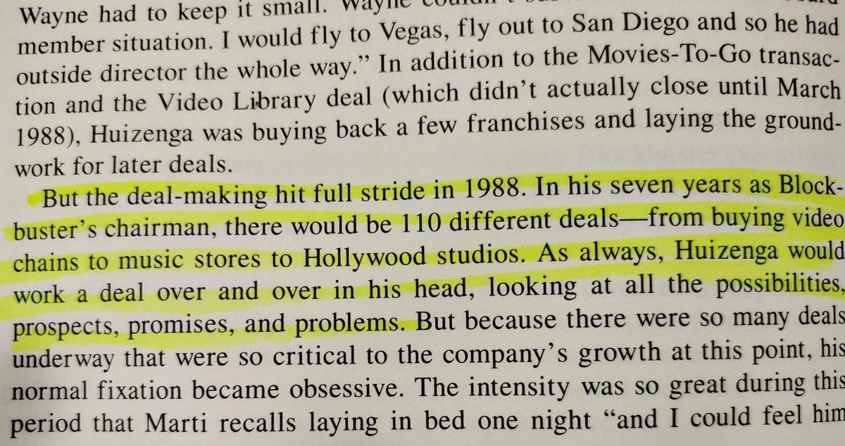 9/ At a certain point, all of Huizenga's companies reached escape velocity, and slew of deals followed.In 1972,  $WM bought 133 different companies.In his 7 yrs at Blockbuster, Huizenga made 110 different deals.