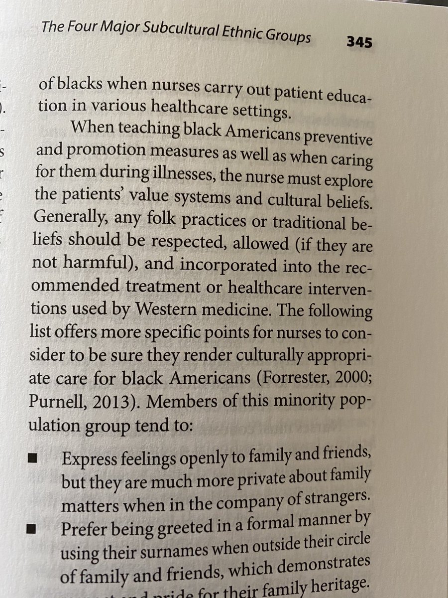 Why is garbage like this still being published? This is from the newest edition of Nurse as Educator. It is the textbook for a course I am teaching (not selected by me). This is the section on teaching Black/AA people. 1/