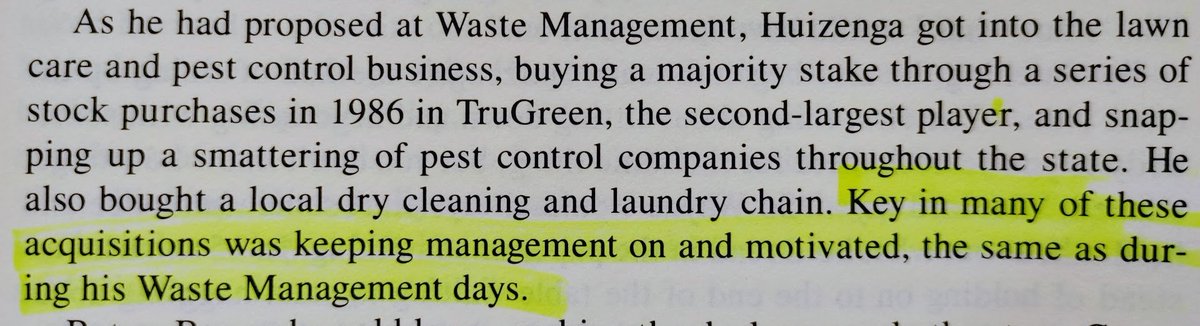 8/ Huizenga also learned that they weren't just gaining companies, balance sheets, and assets, but people. If these people weren't going to make a good fit, the acquisition wouldn't be successful.