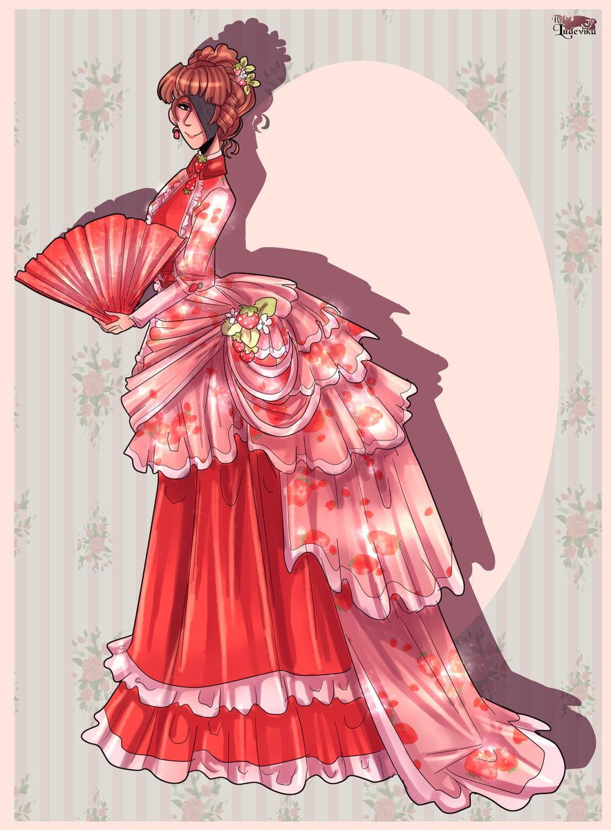 Doing the #strawberrydress thing again - but this time with a bustle skirt (~1880s).
Also, Ruth. 

#historicaldress