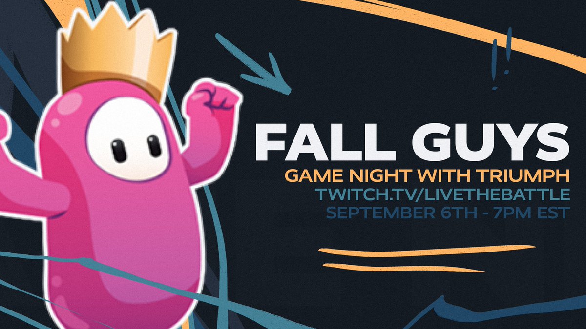 You've seen them win Challengers Champs...
But can they win the BIG crown? 👑

Join <a href="/FeLo/">Tyler FeLo</a>, <a href="/Nagafen/">Jared</a>, <a href="/SaugaRoyalty/">Royalty</a> and <a href="/Staaandy/">Standy</a> from our Call of Duty team for a night of Fall Guys, airing tonight at 7PM EDT.

▶ twitch.tv/livethebattle