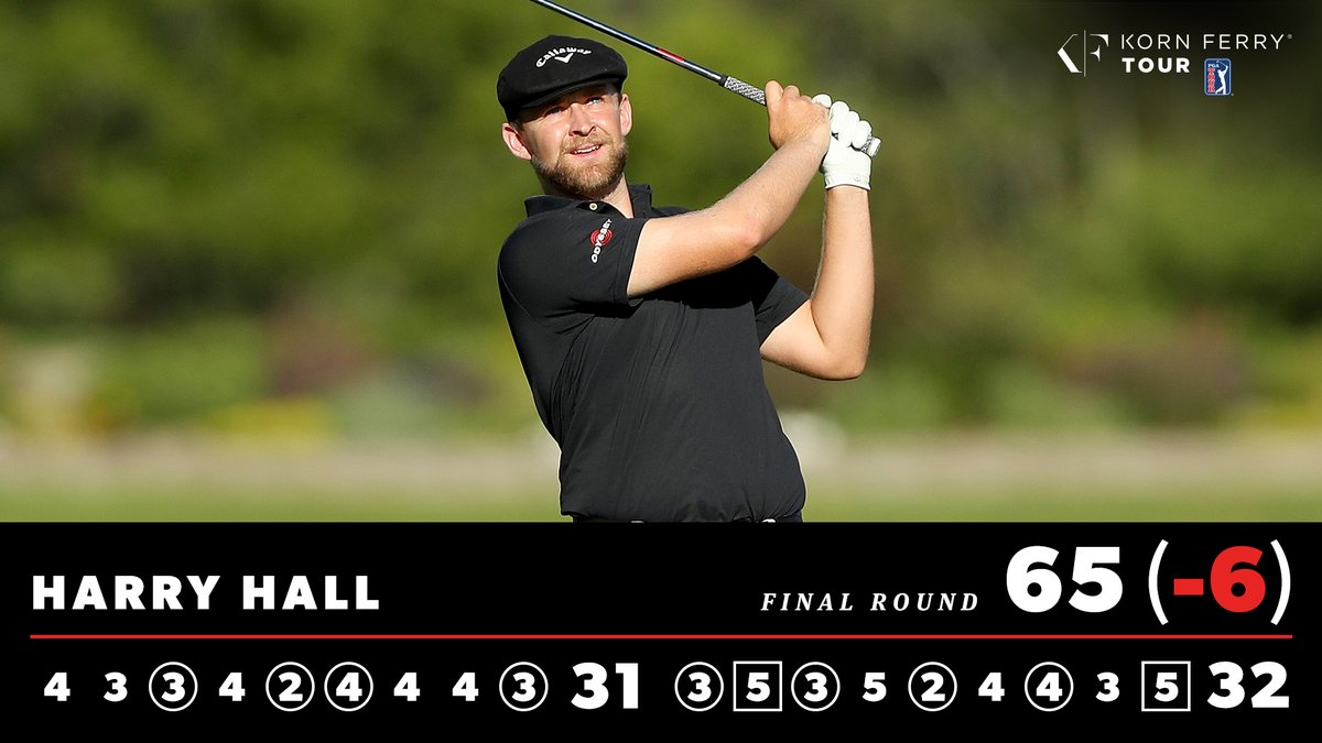 KornFerryTour's tweet photo. In just his fifth #KornFerryTour start, @HarryHallGolf sits at T2 after carding a final-round 6-under 65 @LincolnLandGolf.

The Englishman's best result prior to this week was T36 @UTChampionship. https://t.co/MnbN1ehmuh