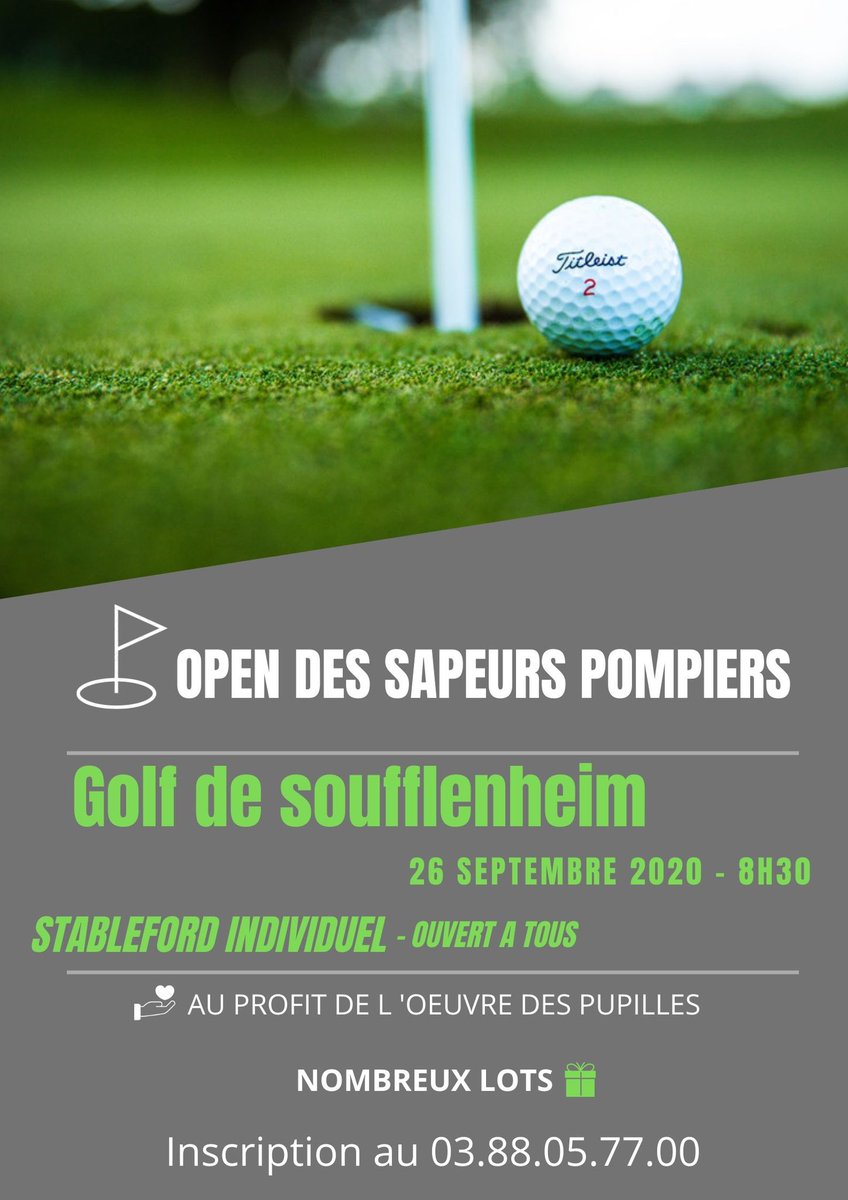 AlbanFabacher's tweet photo. La section golf du @sdis67 vous donne rdv pour une journée conviviale en soutien aux orphelins des sapeurs pompiers @AllioneFNSPF et @PompiersFR . #udsp67 #angsp venez nombreux! https://t.co/2JGrK2GeFx