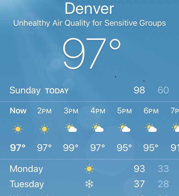 MikeHaddadWMUR's tweet photo. Whoa Denver!!! Check out the change from Monday to Tuesday!! #wmur #SummertoWinter https://t.co/AYlRwSDXlj