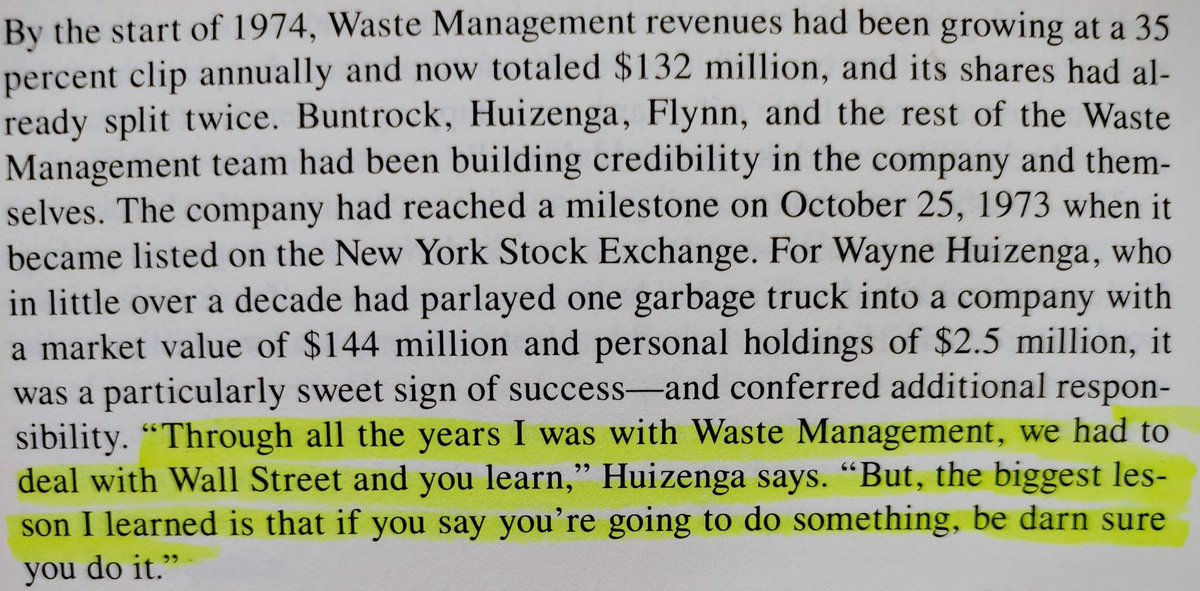 16/ After taking 3 companies public, what was Huizenga's biggest lesson he learned for dealing w/ Wall Street? If you say you're going to do something, you better make sure you do it!
