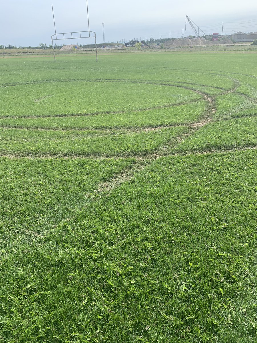 SMCDSB_PET's tweet photo. We are saddened by the destruction of our outdoor teaching space this weekend. The vandals left behind fireworks, solo cups and tire tracks the length of the field. An investigation is underway but we are asking anyone who might have information to please call the school. https://t.co/04dpEzJ1F4