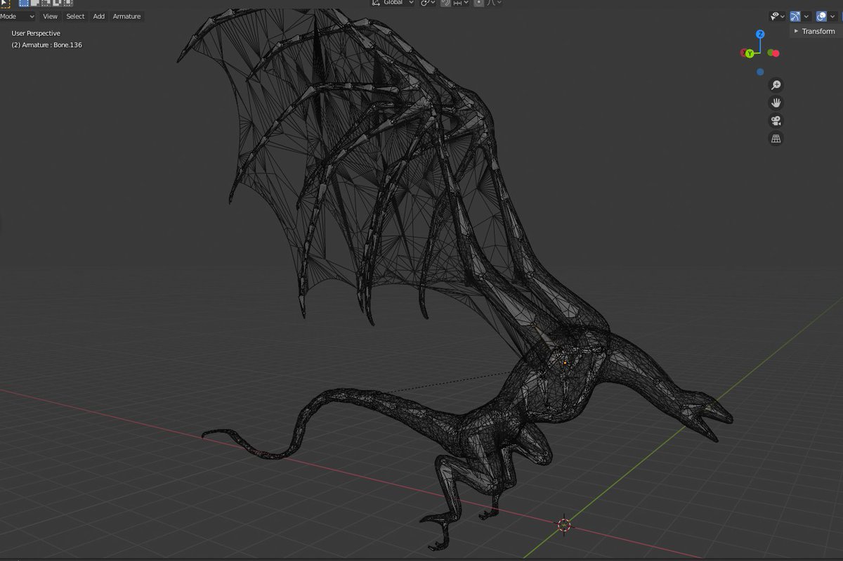 psiiseven's tweet photo. Here's a wyvern model I'm working on for the game. I have decided to make flying the key element in my game, prepare to train and ride yours to glory! https://t.co/P3ZUwKJpYD