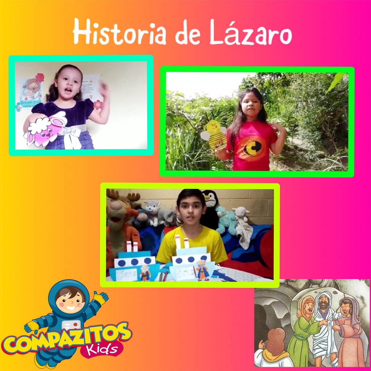 COMPAZITOSkids's tweet photo. Y habiendo dicho esto, clamó a gran voz: !!Lázaro, ven fuera!
• Juan 11:43 📖💕
#HistoriaDeLazaro
#CompazitosKids 
@pastorvladimir.sv 
@pastoracompaz https://t.co/QeBzybQSES