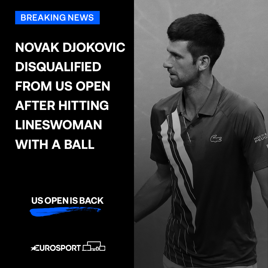 BREAKING: Novak Djokovic OUT of tournament after hitting lineswoman with a ball #USOpen