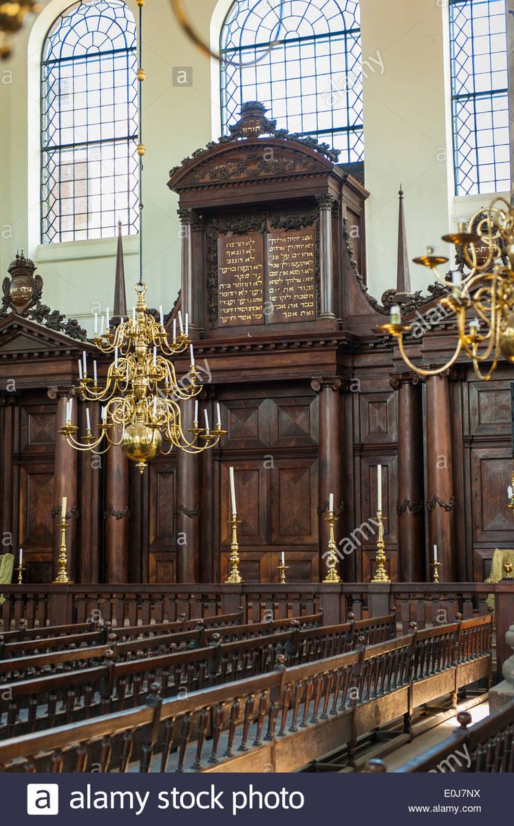 The Portuguese Esnoga was built in 1675 in Amsterdam by a community of Sephardi Jews who were expelled from Portugal.It was built in the Iberian style, modelled after Solomon's Temple and it was the largest synagogue in the world upon its completion.