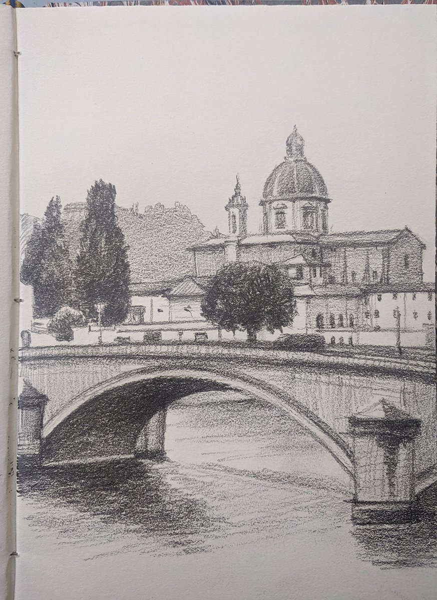 Artytom's tweet photo. A misty view of the chiesa San Frediano and the ponte Santa Trinta. This was drawn last December (2019) before anyone had a clue of what was coming to Italy.
#drawing #urbansketching #pleinair #art #florenceitaly #tuscany #theflorencestudio #tomjbyrne #italy #workshops #ciesa https://t.co/wvZjB9Huzv