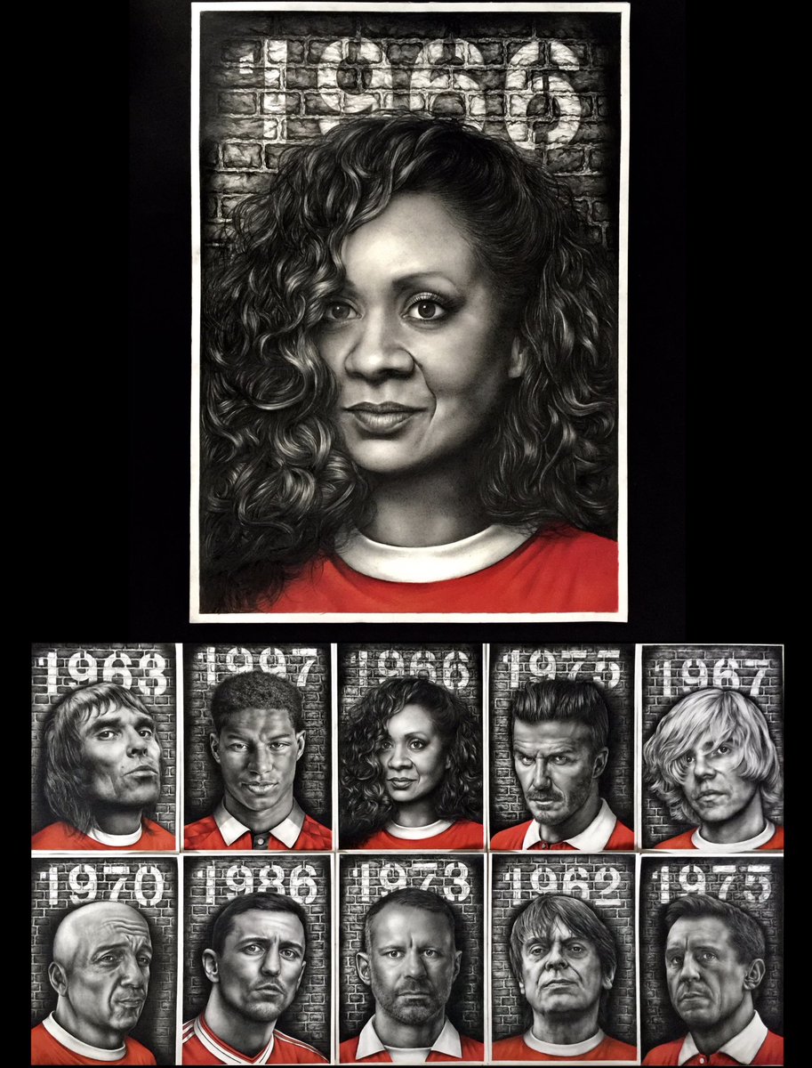 Rowetta's tweet photo. Huge thanks to @dpollockart
This is beautiful ❤️⚽️
#DavidPollock : “That’s the tenth portrait completed in the #BorninRed series. Took a little longer than some of the others because of the volume of hair 😁 ... but happy with how it turned out.”
#Rowetta #MUFC https://t.co/vyGnRo7r32